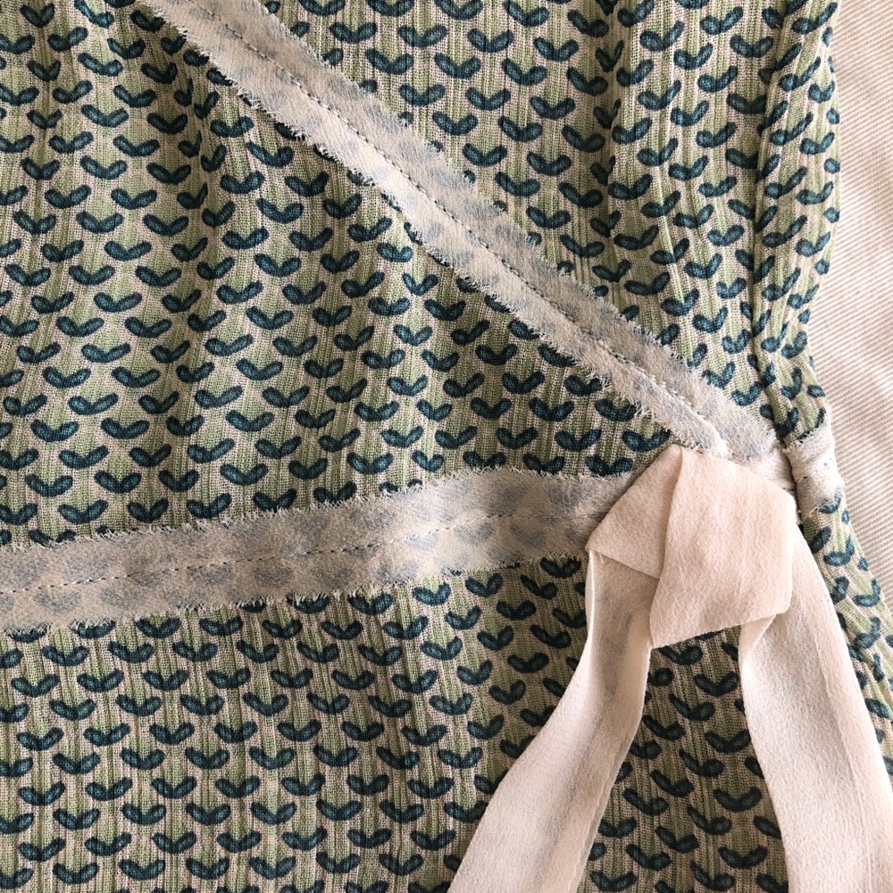 NWOT J. Jill V-Neck Faux Wrap Blouse 3/4 Sleeve Rayon Silk Size 14 - Picture 4 of 7